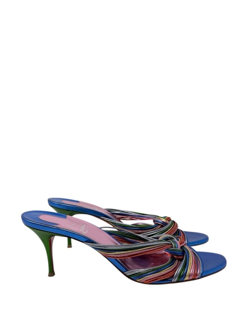 Christian Louboutin Multitaski 70MM Metallic Slide Mule Sandals Size 41